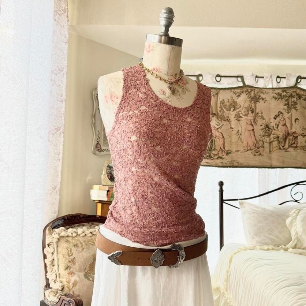 y2k pink lace cami tank‎ top